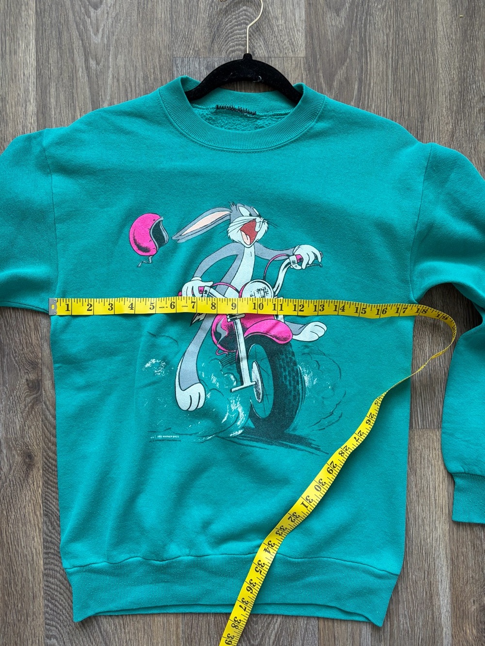 Vintage 1993 Bugs Bunny Motorcycle Sweatshirt Warner Bros Garment Graphics USA S - Picture 7 of 7